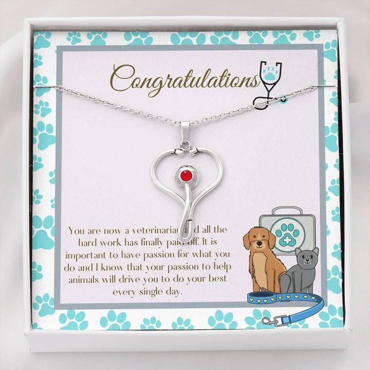 You Are Now A Veterinarian Graduation Gift Necklace Stethoscope Necklace