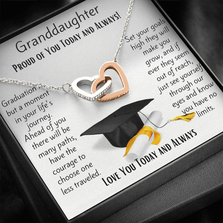 Graduation Gift For Granddaughter Love You Today And Always Interlocking Hearts Necklace
