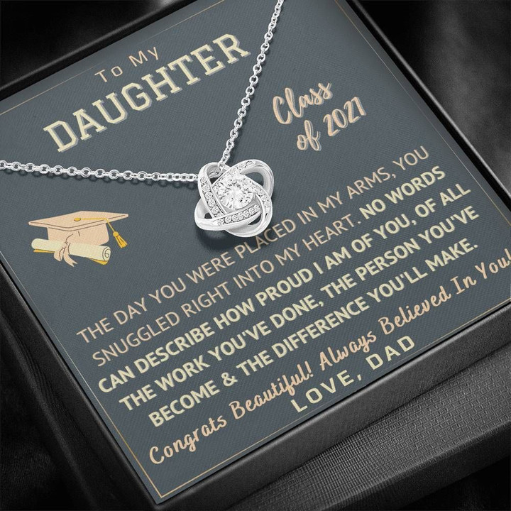 Always Believed In You Dad Gift For Daughter Graduation Gift Love Knot Necklace