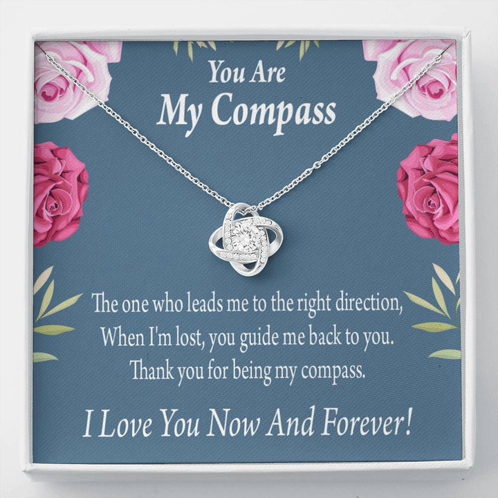 You Are My Compass Gift For Girlfriend Love Knot Necklace