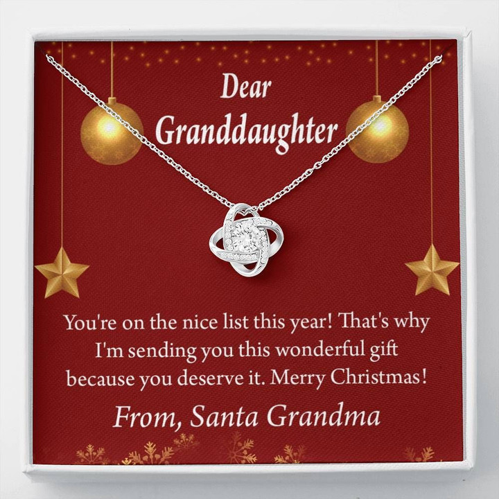 You're On The Nice List This Year Gift For Granddaughter Love Knot Necklace
