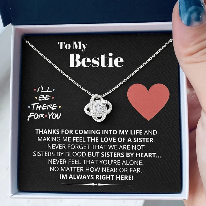 To My Bestie I'll Be There For You Love Knot Necklace