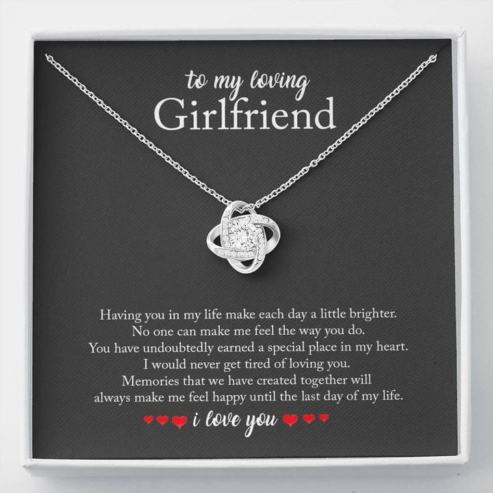 For Loving Girlfriend You Always Make Me Feel Happy Love Knot Necklace