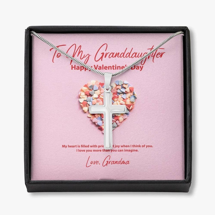 I Love You More Than You Can Imagine Artisan Crafted Cross Necklace Gift For Granddaughter