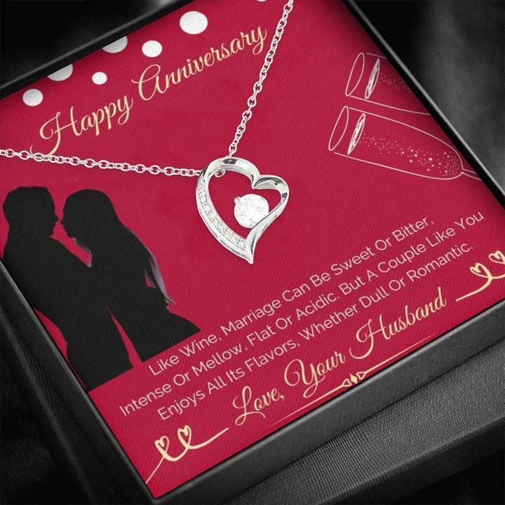 Anniversary Gift For Wife Forever Love Necklace Like Wine Marriage Can Be Sweet Or Bitter