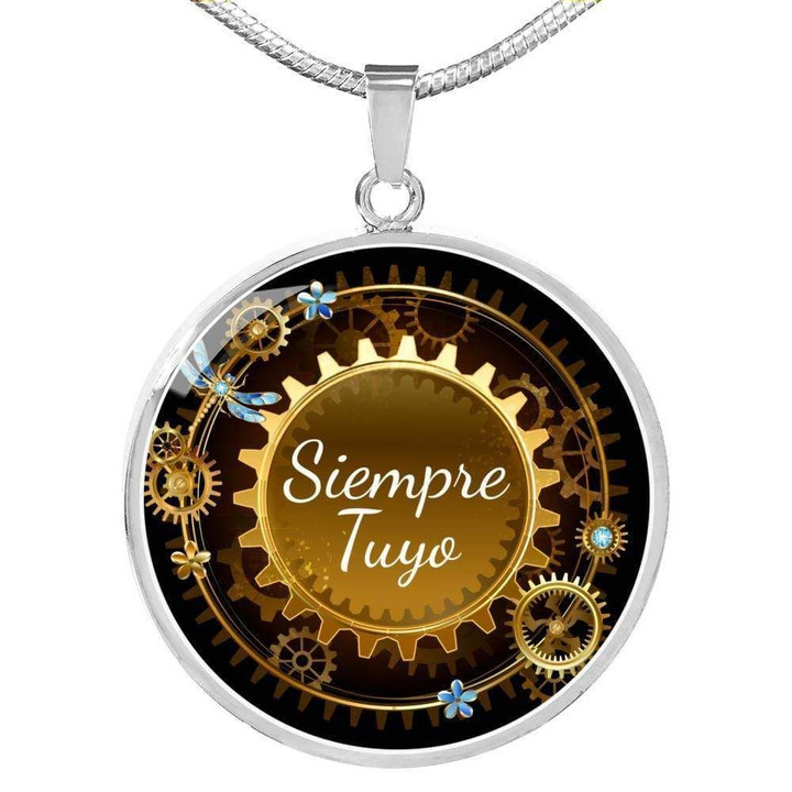 Gold Siempre Tuyo Forever Yours Circle Pendant Necklace
