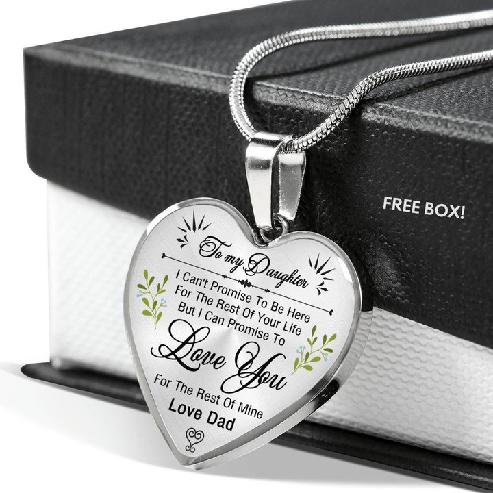 Gift For Daughter Promise To Love You For The Rest Of My Life Heart Pendant Necklace