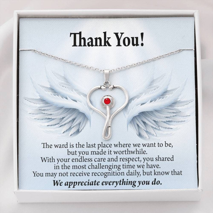 Thank You Gift For Nurse Necklace Stethoscope Necklace