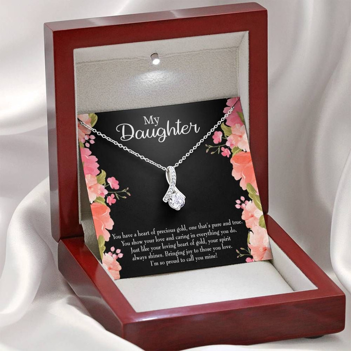 Daughter Gift I Am So Proud To Call You Mine Alluring Beauty Necklace