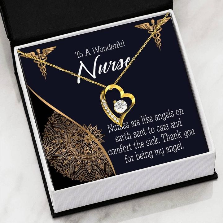 Thank You Nurse For Being Angels Forever Love Necklace