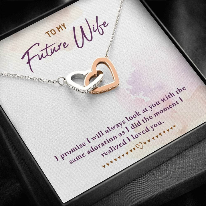 I Will Always Look At You Gift For Wife Future Wife Interlocking Hearts Necklace