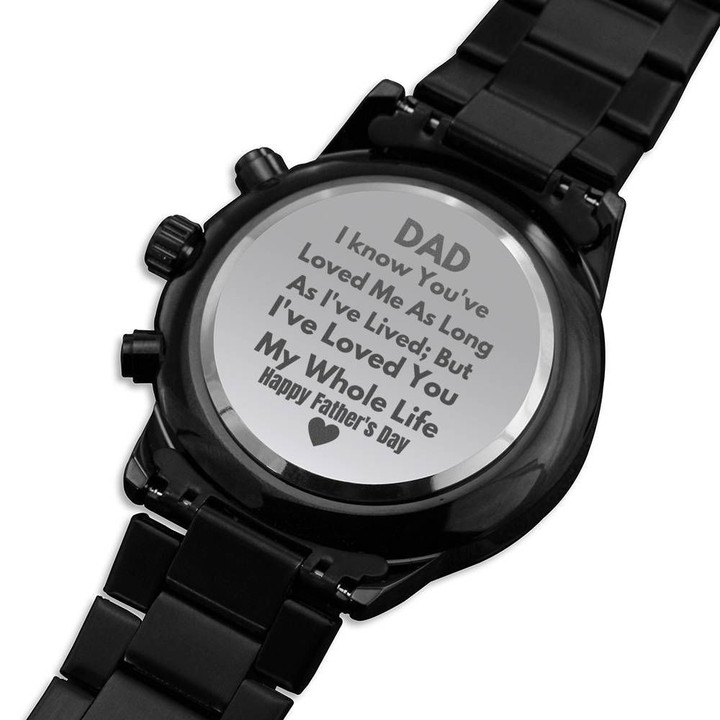 Gift For Dad My Whole Live Engraved Customized Black Chronograph Watch