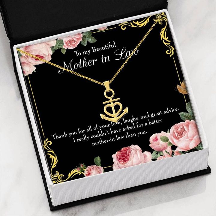 Thank For All Your Love Anchor Necklace Gift For Mother In Law