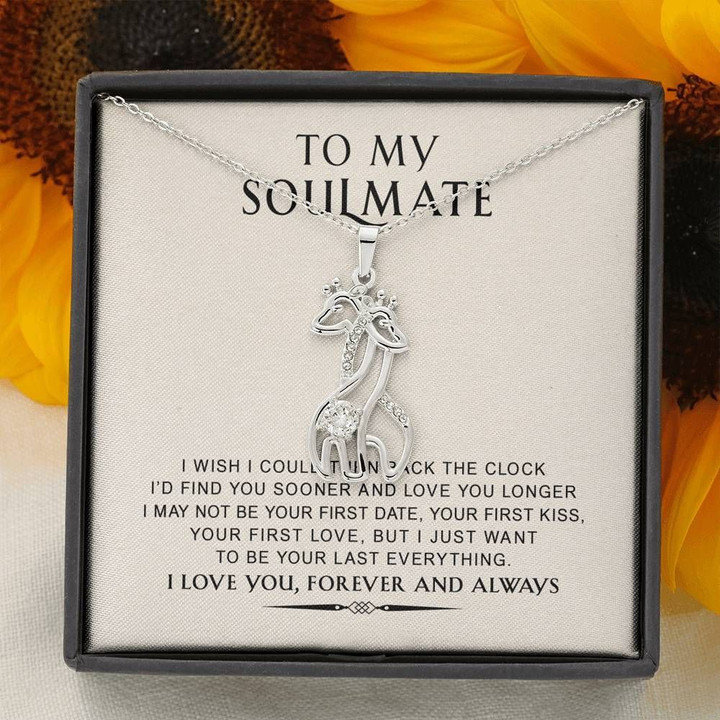 Giraffe Couple Necklace Soulmate Gift For Her Love You Forever
