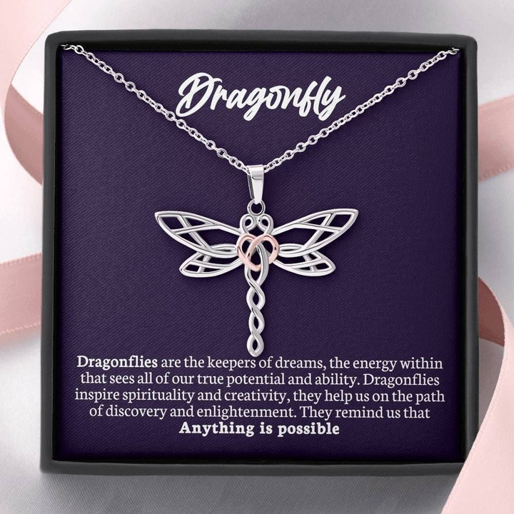 Dragonfly Dreams Necklace Gift For Women Anything Is Possible