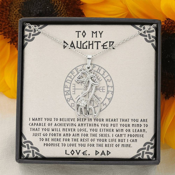 Dad Giraffe Couple Necklace Gift For Daughter You Will Never Lose