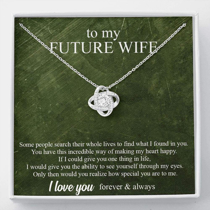 Appealing Gift For Wife Future Wife Love Knot Necklace With Message Card I Love You