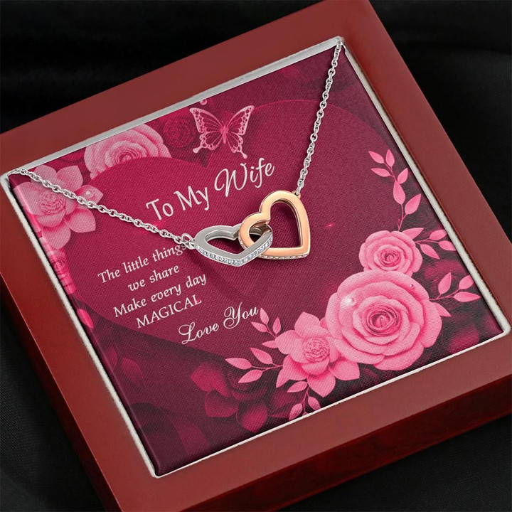 The Blooming Our Magical Day Interlocking Hearts Necklace Gift For Wife