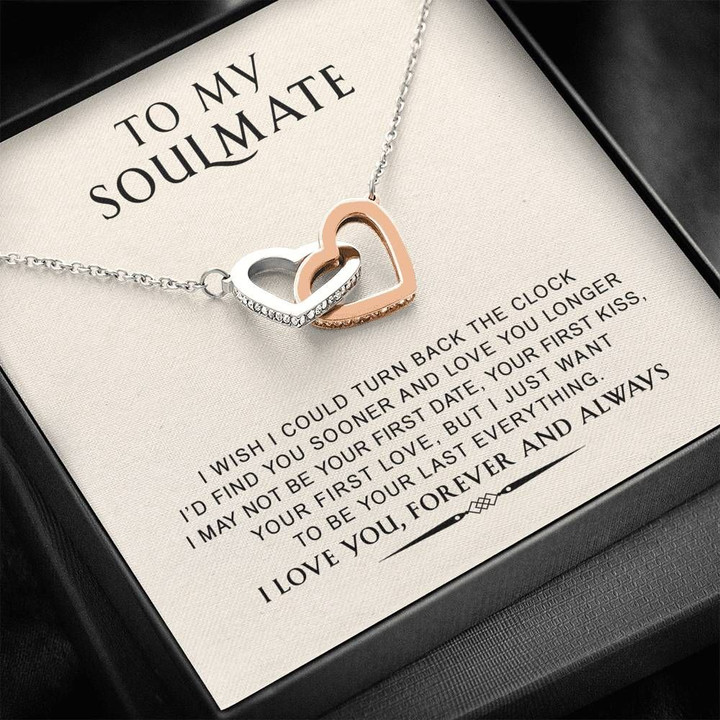 Interlocking Hearts Necklace Soulmate Gift For Her Love You Forever