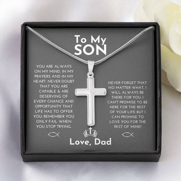 Cross Necklace Father Gift For Son You Are Always In My Prayers