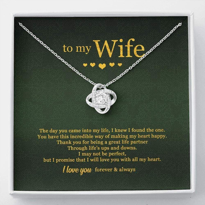 Gift For Wife I Promise That I'll Love You With All My Heart Love Knot Necklace