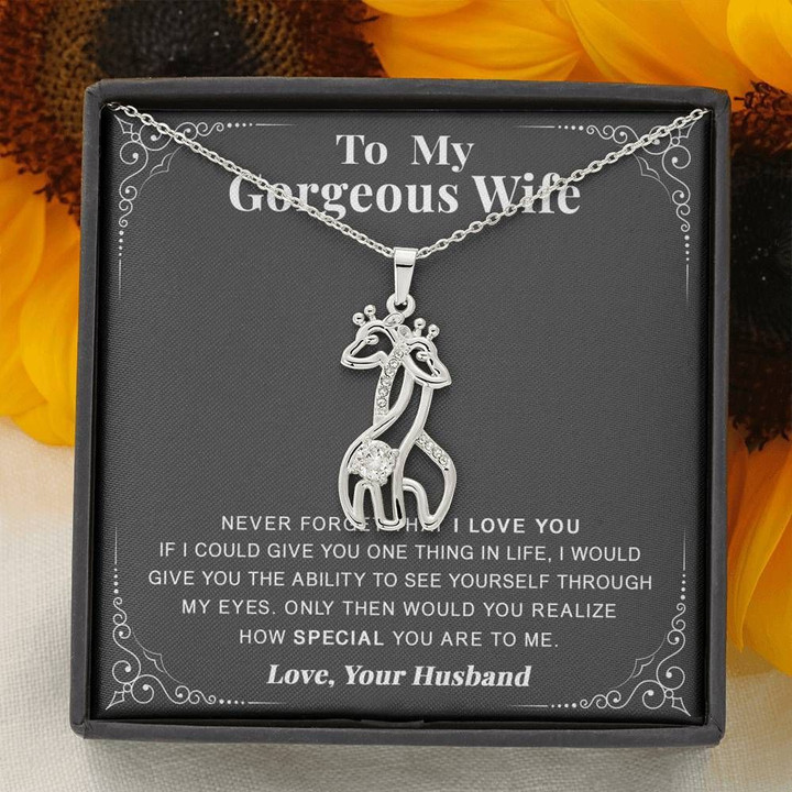 Coolnever Forget I Love You Giraffe Couple Necklace Gift For Wife