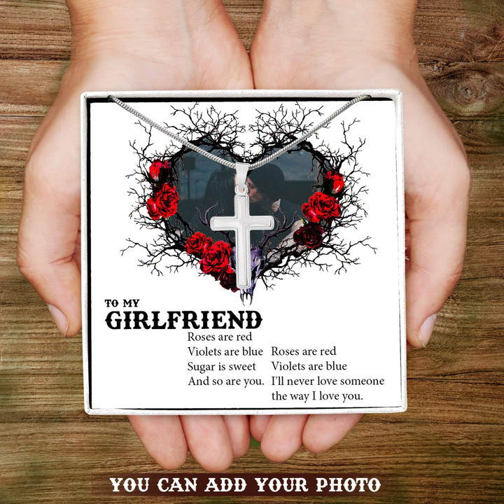 Custom Photo Artisan Crafted Cross Necklace Gift For Skull And Tattoo Girlfriend The Way I Love You