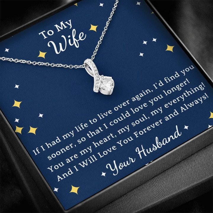 14k White Gold Alluring Beauty Necklace Gift For Wife If I Had My Life To Live