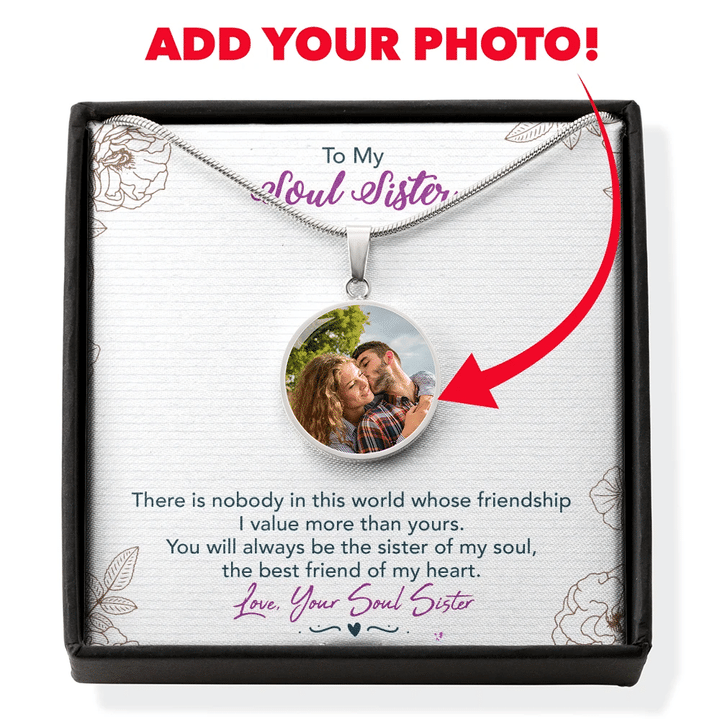 Gift For Soul Sister The Best Friend Of My Heart Custom Photo Heart Pendant Necklace