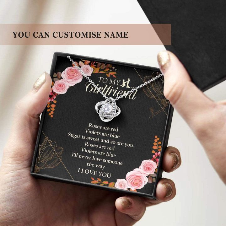 Custom Name Love Knot Necklace Gift For Girlfriend I Love You