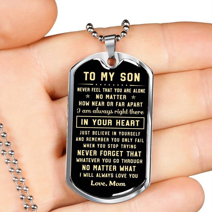 Best Gift For Son I Will Always Love You Dog Tag Pendant Necklace