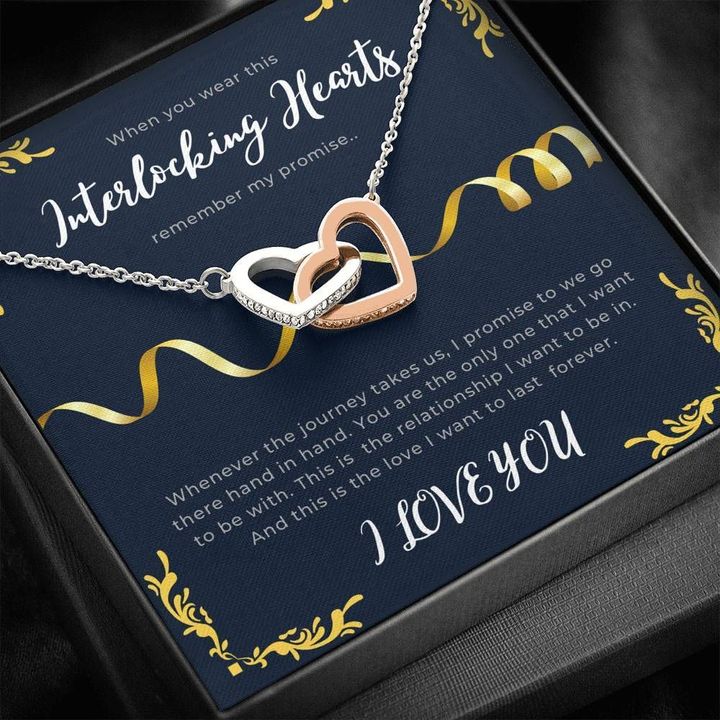 Glezza Interlocking Hearts Necklace Gift For Wife You Are The One