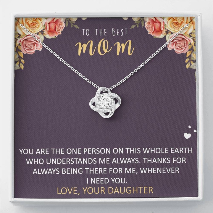 Daughter Gift For Mom Love Knot Necklace Thanks For Always Being There For Me