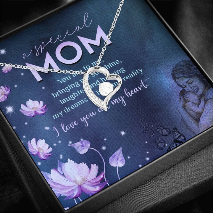 Lotus Gift For Mom Forever Love Necklace Love You All My Heart