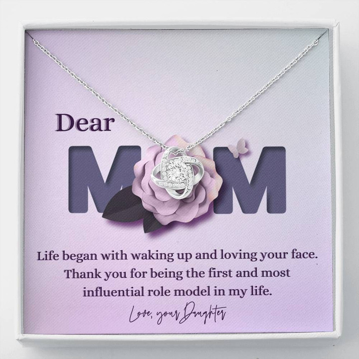 Love Knot Necklace Daughter Gift For Mom Mama Thank For Being Influential Model In My Life