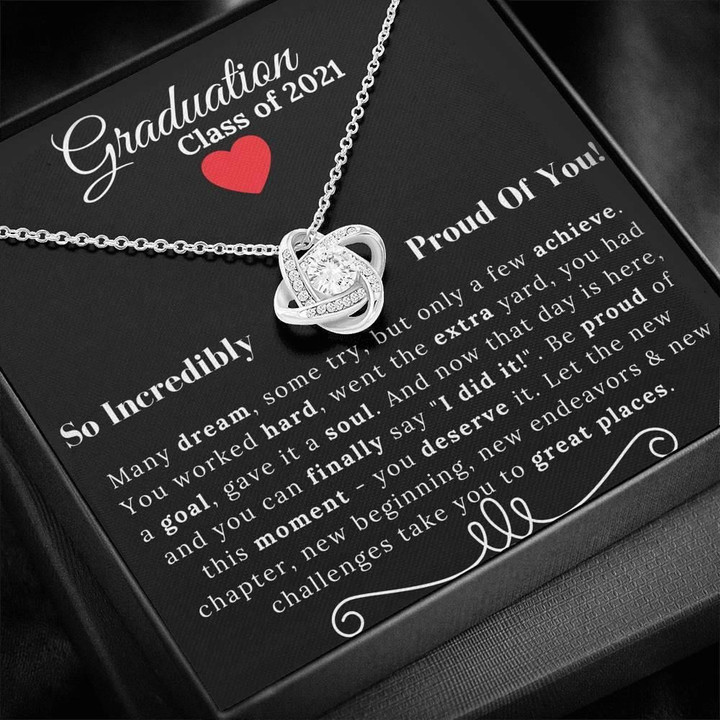 Graduation Gift For Her Class Of 2021 Love Knot Necklace Let The New Chapter New Beginning