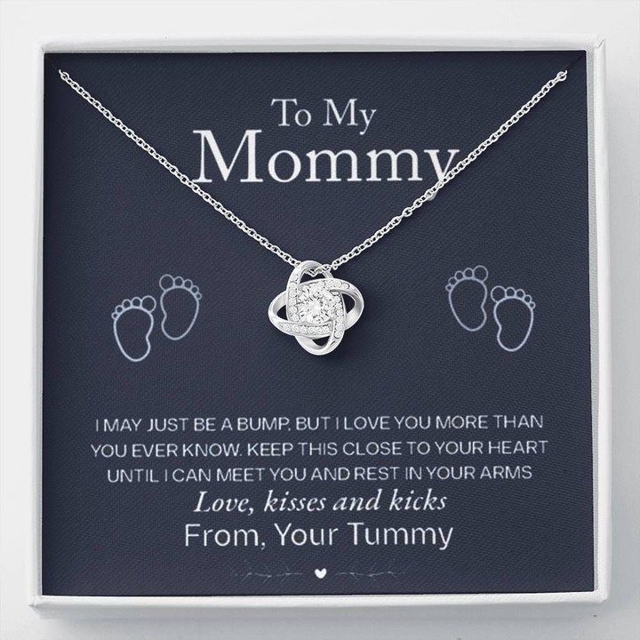 Love Knot Necklace Gift For Mom Love Kisses And Kicks
