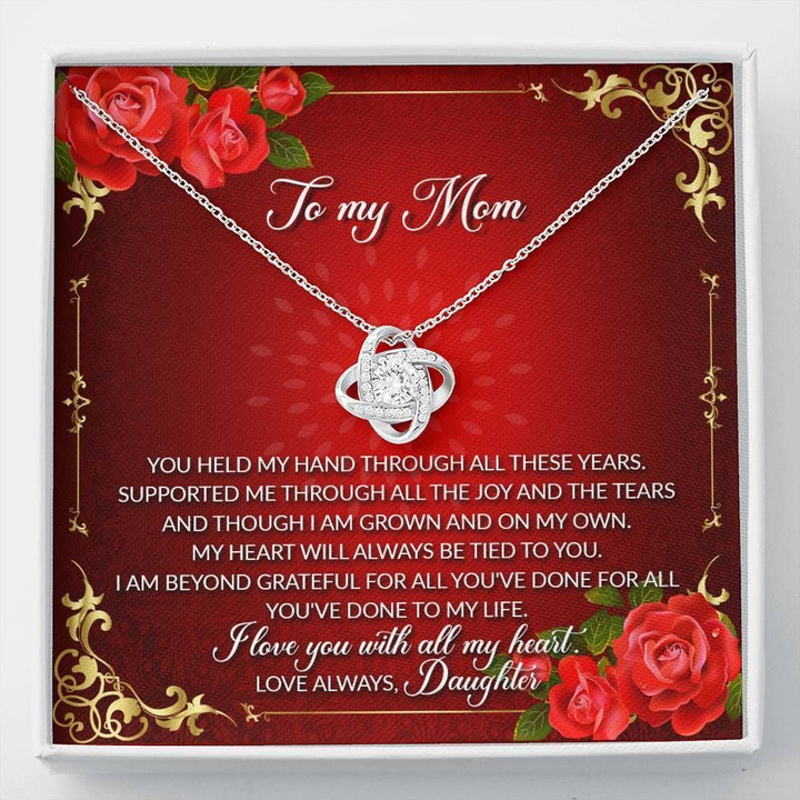 Daughter Gift For Mom Love Knot Necklace I Love You With All My Heart