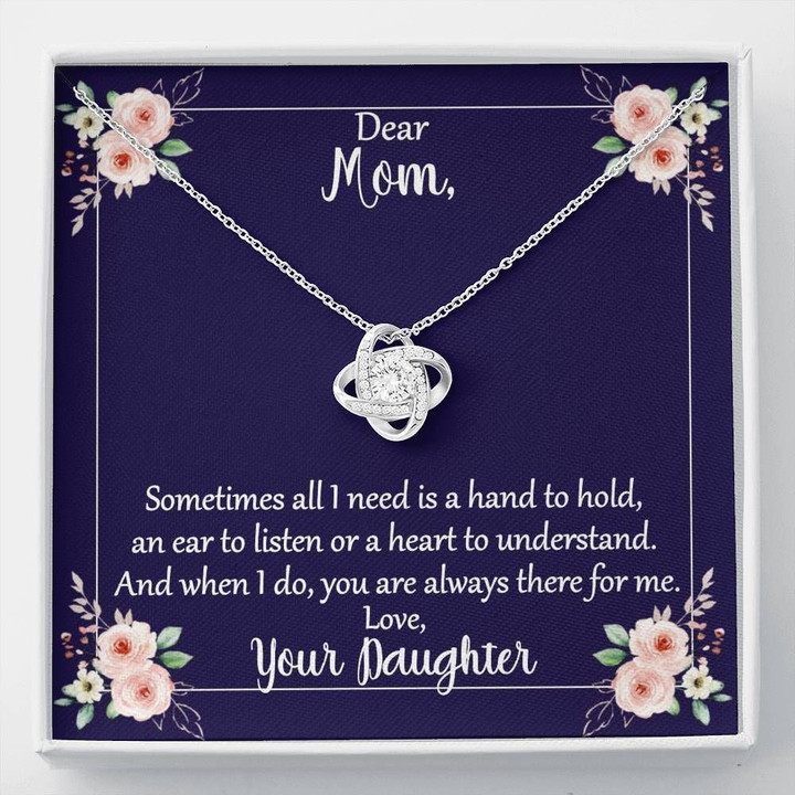 Gift For Mom From Daughter Sometimes All I Need Is A Hand Love Knot Necklace