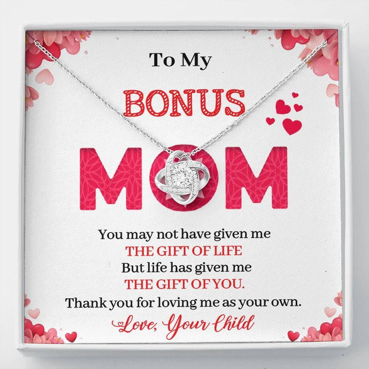 Thank You For Loving Me Gift For Mom Bonus Mom Love Knot Necklace