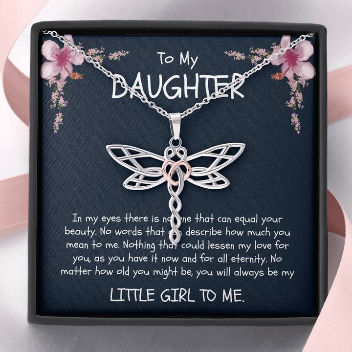 Spring Mom Gift For Daughter Dragonfly Dreams Necklace You'll Be My Little Girl