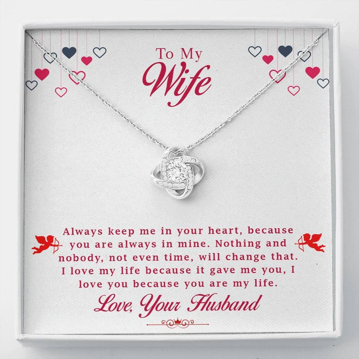 Love Knot Necklace Gift For Wife Always Keep Me In Your Heart