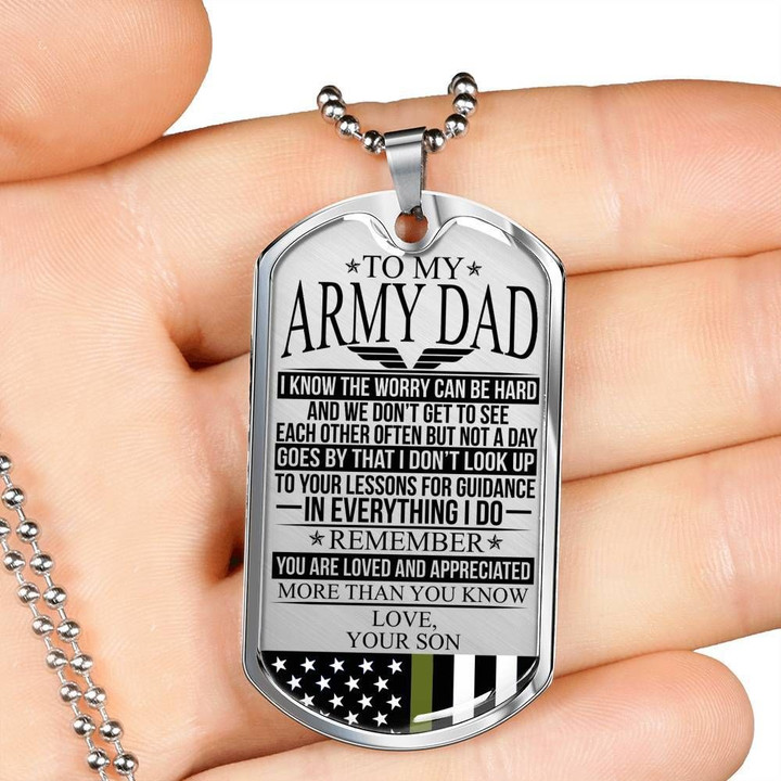Dog Tag Necklace Gift For Dad Army Dad You Are Loved And Appreciated