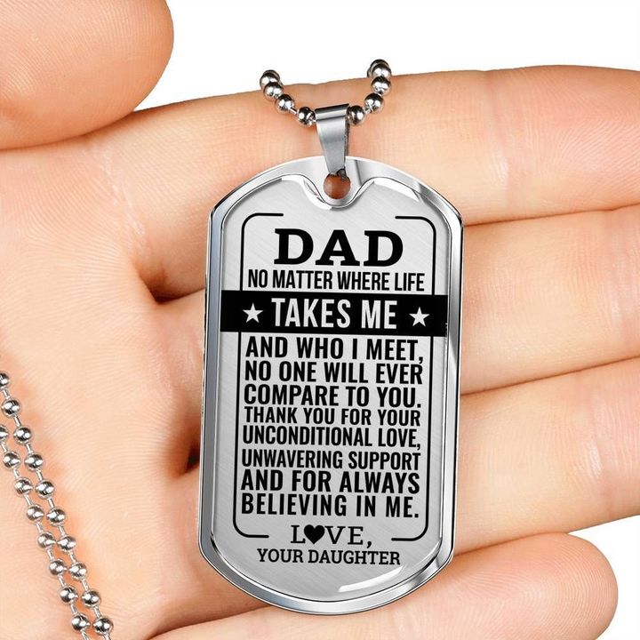 No One Will Compare To You Dog Tag Necklace Gift For Dad