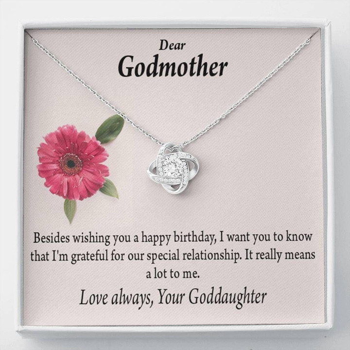 Gift For Grandmother Love Knot Necklace Wishing You A Happy Birthday