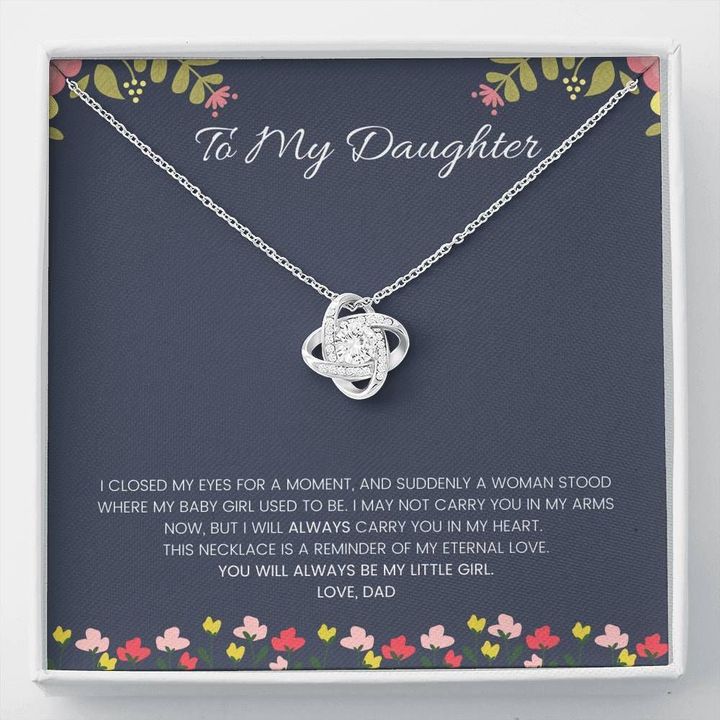 Love Knot Necklace Dad Gift For Daughter You Will Always Be My Little Girl