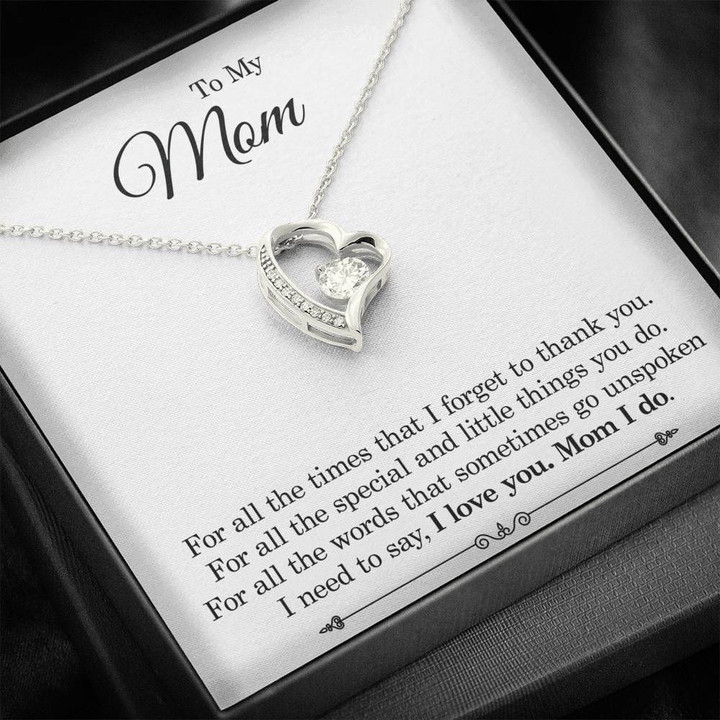 Gift For Mom Forever Love Necklace I Love You Mom I Do