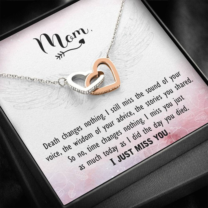 I Just Miss You Gift For Mom Interlocking Hearts Necklace