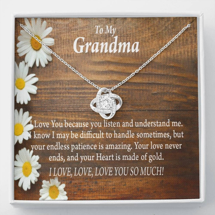Gift For Grandmother Love Knot Necklace Your Heart Is Made Of Gold