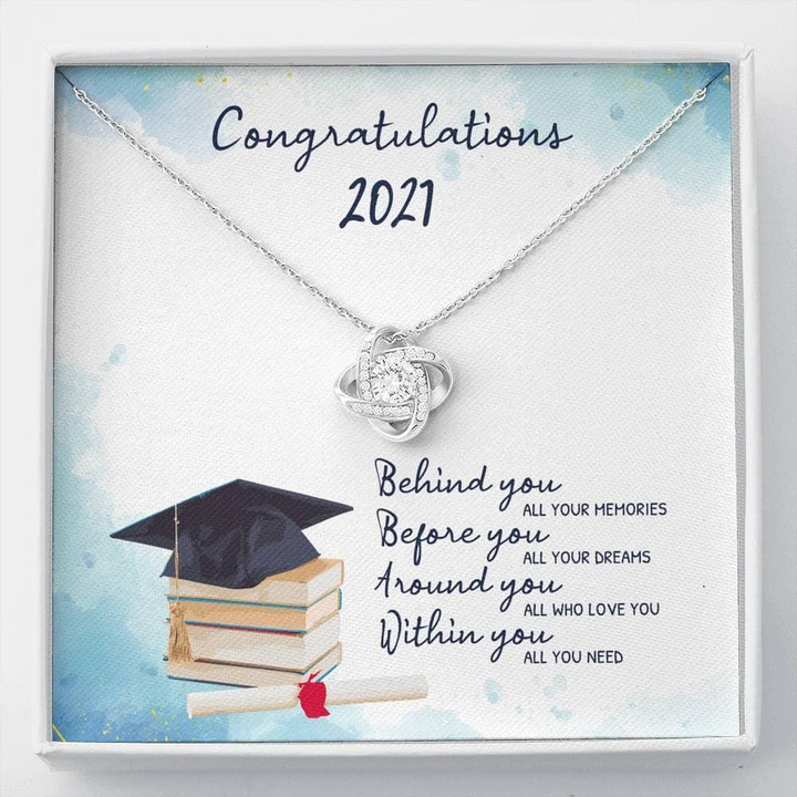 Love Knot Necklace Behind You All Your Memories Congratulations Gift